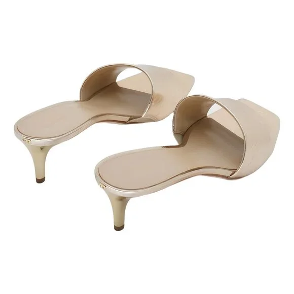 Michael Kors Elyse Square Toe Sandal Pale Gold 11M - Picture 3 of 6